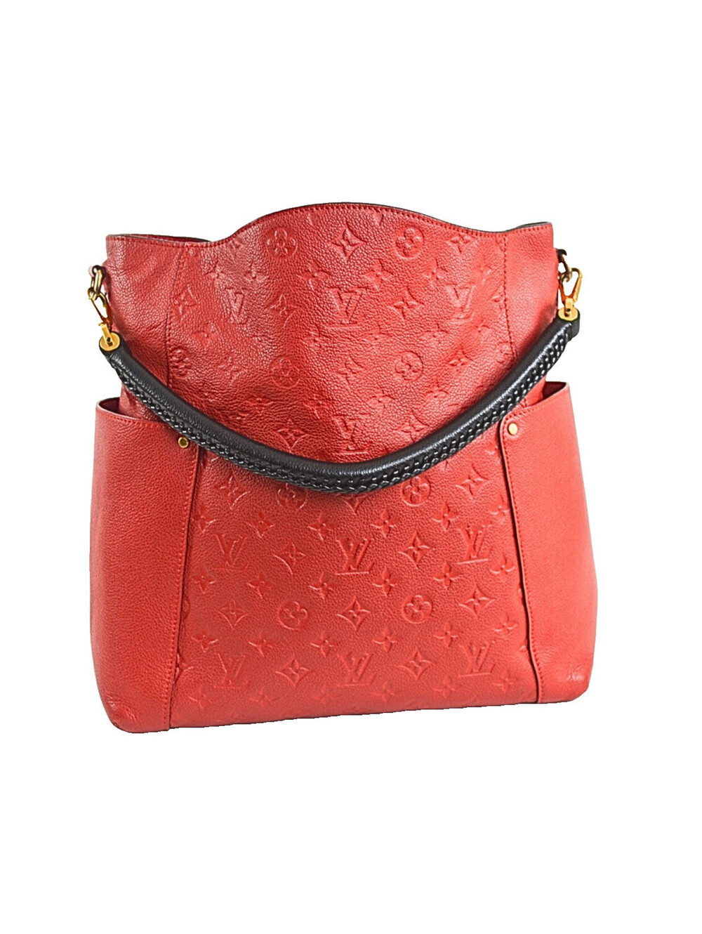 Louis Vuitton Monogram Empreinte Bagatelle Shoulder Bag  Red Leather